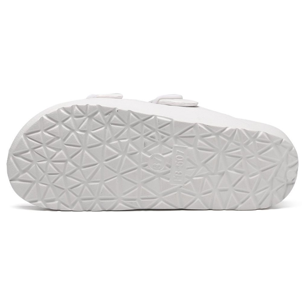 𝅺WHITE Double Buckled Strap Sandals - Picture 4 of 4